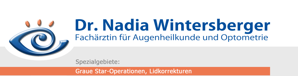 Logo, Dr. Nadia Wintersberger, Fachärztin für Augenheilkunde, Spezialgebiete: Graue Star-Operationen, Lidkorrekturen